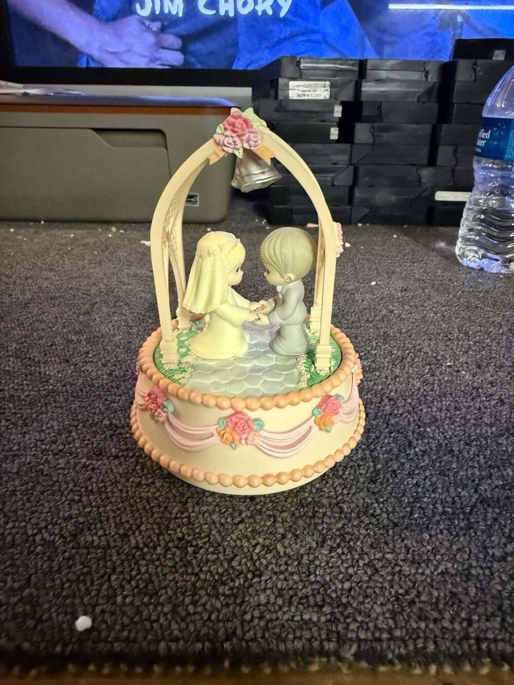 Vintage 1988 Enesco Precious Moments 'May God Bless You' Wedding Action Musical